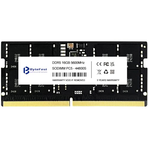 ByteFest DDR5 RAM 16GB 5600MHz PC5-44800 CL46 1.1V SODIMM Non ECC